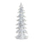 Melrose Flocked White Pine Tree with Carved Design (Set of 4)