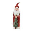 Melrose Carved Santa with Glittered Pine (Set of 2)