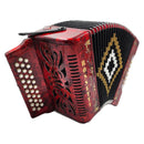 Rossetti 31-Button Diatonic Accordion 12 Bass FBE Red – 3112-FBE-RD