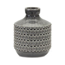 Melrose Goemetric Terra Cotta Vase with Black Finish 9"H