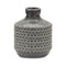 Melrose Goemetric Terra Cotta Vase with Black Finish 9"H