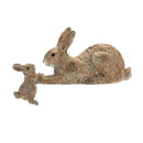 Melrose Stone Mother Rabbit and Baby Bunny Self Sitter (Set of 2) Brown