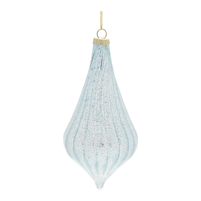 Melrose Frosted Blue Glass Ornaments – Set of 6