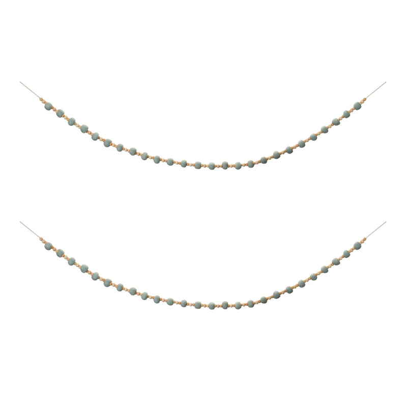 Melrose Wood Beaded String Garland (Set of 2)