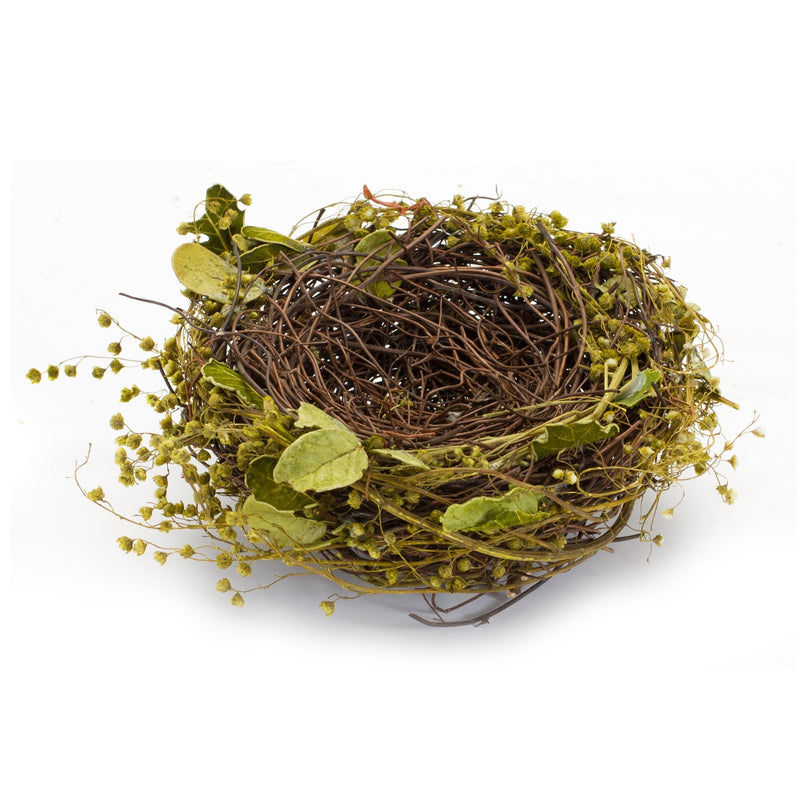 Melrose Natural Twig Bird Nest with Speckled Egg Accent (Set of 4)