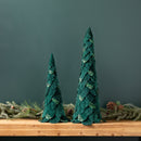 Melrose Green Beaded Leaf Pine Tree (Set of 2)