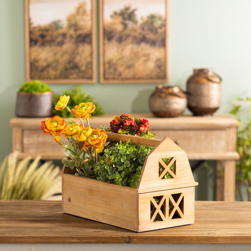 Melrose Wood Barn Caddy Tray 15"L