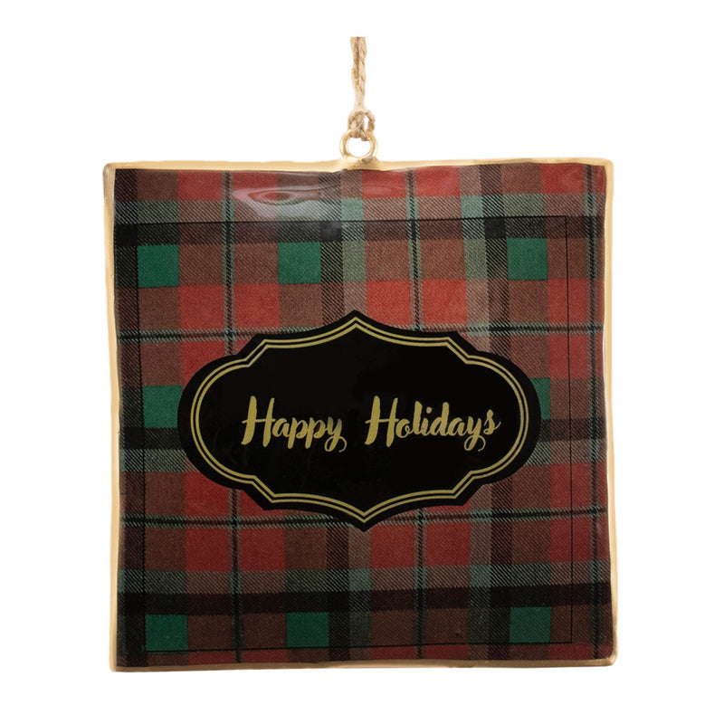 Melrose Plaid Square Ornament (Set of 6)