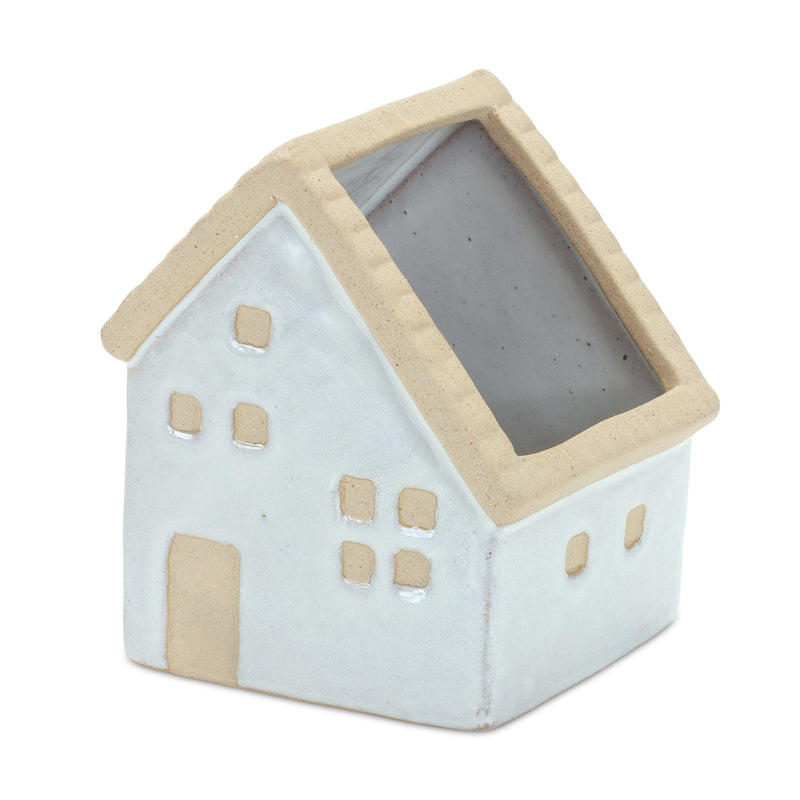 Melrose Neutral Porcelain House Planter Set of 3 Planter, House & Barn