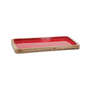 Melrose Red Wooden Tray (Set of 2)