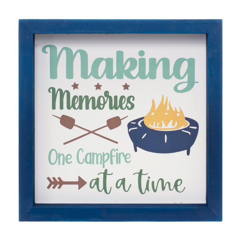 Melrose Wood Framed Camping Sentiment Sign Wall Decor, Rustic