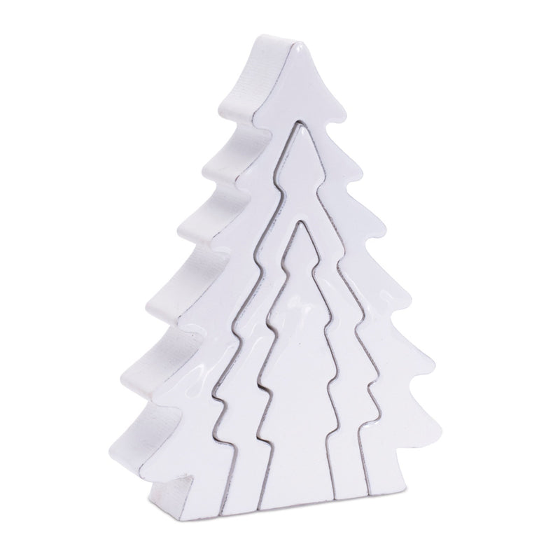 Melrose Wood Pine Tree Nesting Display (Set of 2)