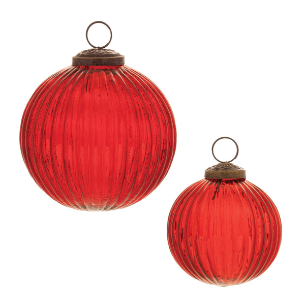 Melrose Ribbed Glass Ball Ornament (Set of 12)