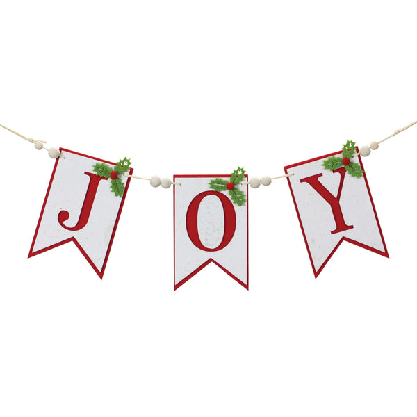 Melrose Joy Holiday Banner Garland 21"L