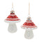 Melrose Glittered Glass Mushroom Ornament (Set of 6)