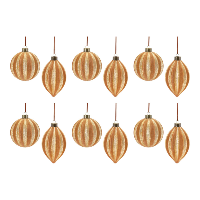 Ribbed Glass Ornamnet (Set of 12)