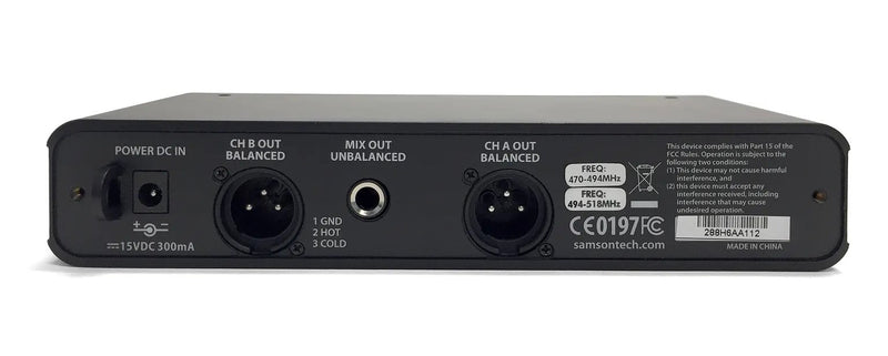 Samson Concert 288 - Handheld Dual-Channel Wireless Microphone System - H-Band