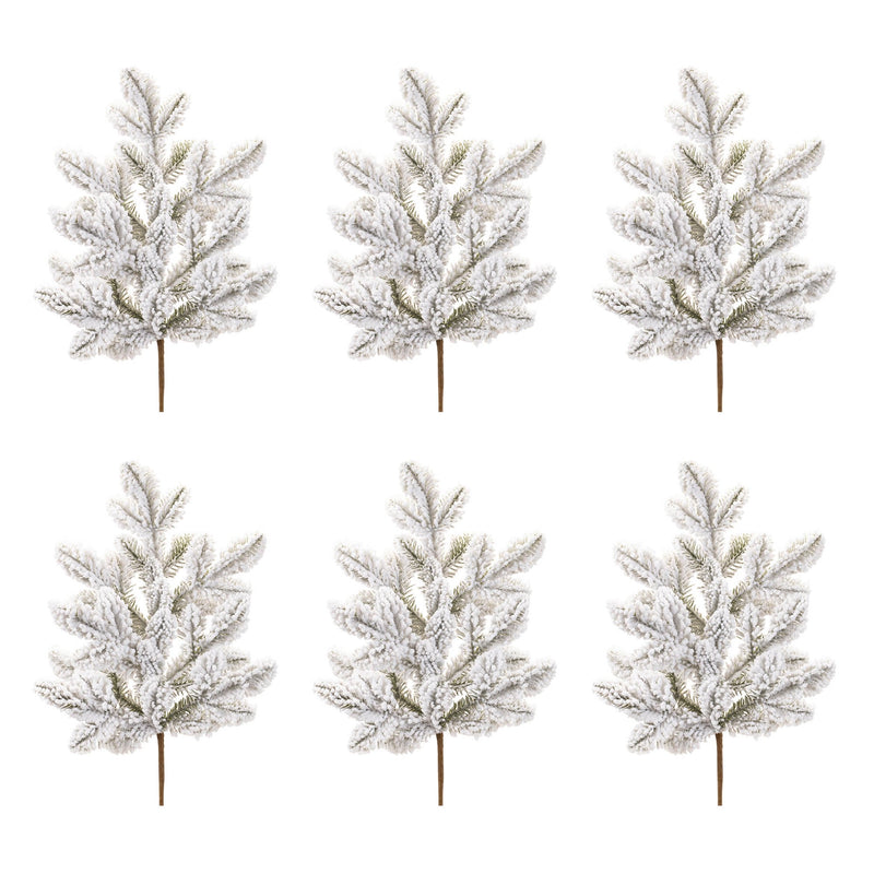 Melrose Flocked Pine Spray (Set of 6)