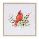 Melrose Framed Winter Cardinal Print Under Glass (Set of 2)