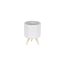 Melrose Porcelain Face Planter with Wooden Legs Set of 3 Planter, Face