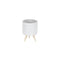 Melrose Porcelain Face Planter with Wooden Legs Set of 3 Planter, Face