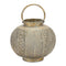 Melrose Distressed Punched Metal Lantern 8.5"D Rustic Copper  Green Decorative