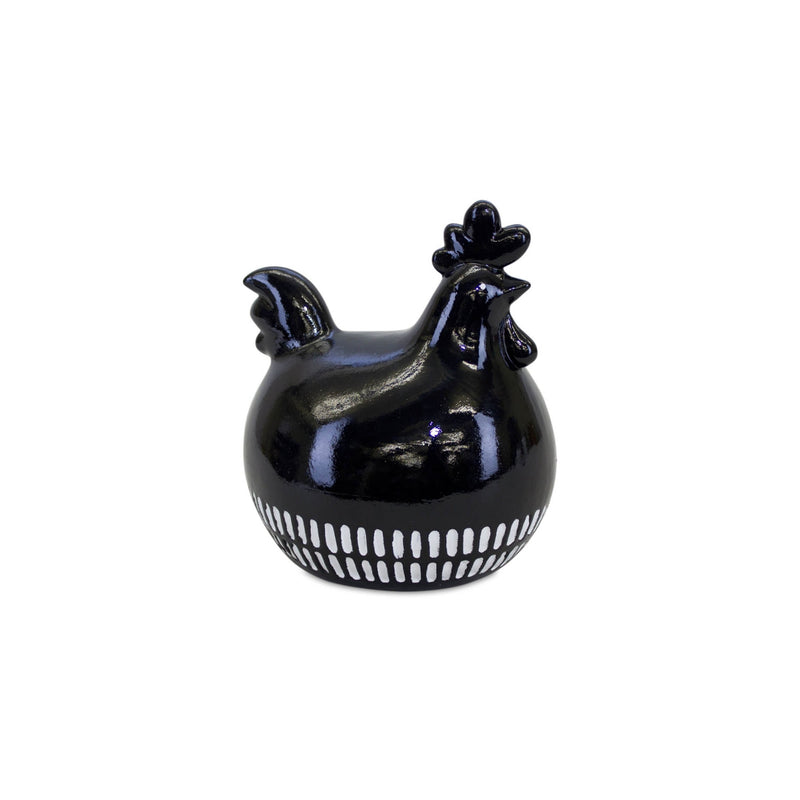 Melrose Modern Black and White Chicken Decor (Set of 2)