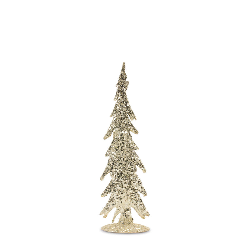 Melrose Gold Mosaic Glass Pine Tree (Set of 2)