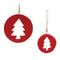 Melrose Red Wood Pine Tree Cut-Out Ornament (Set of 12)