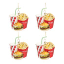 Melrose Glass Burger and Fries Meal Ornament (Set of 4)