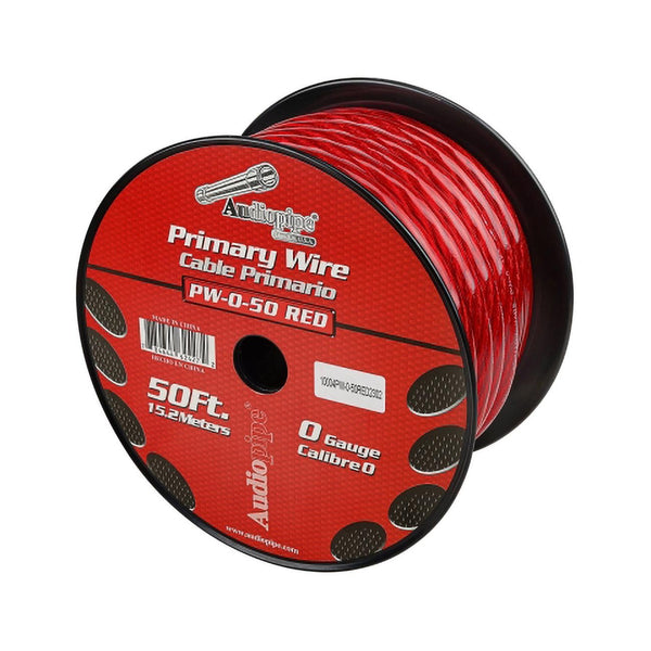 Audiopipe 0-Gauge Power Cable 50-Foot Spool Red - PW-0-50-RED