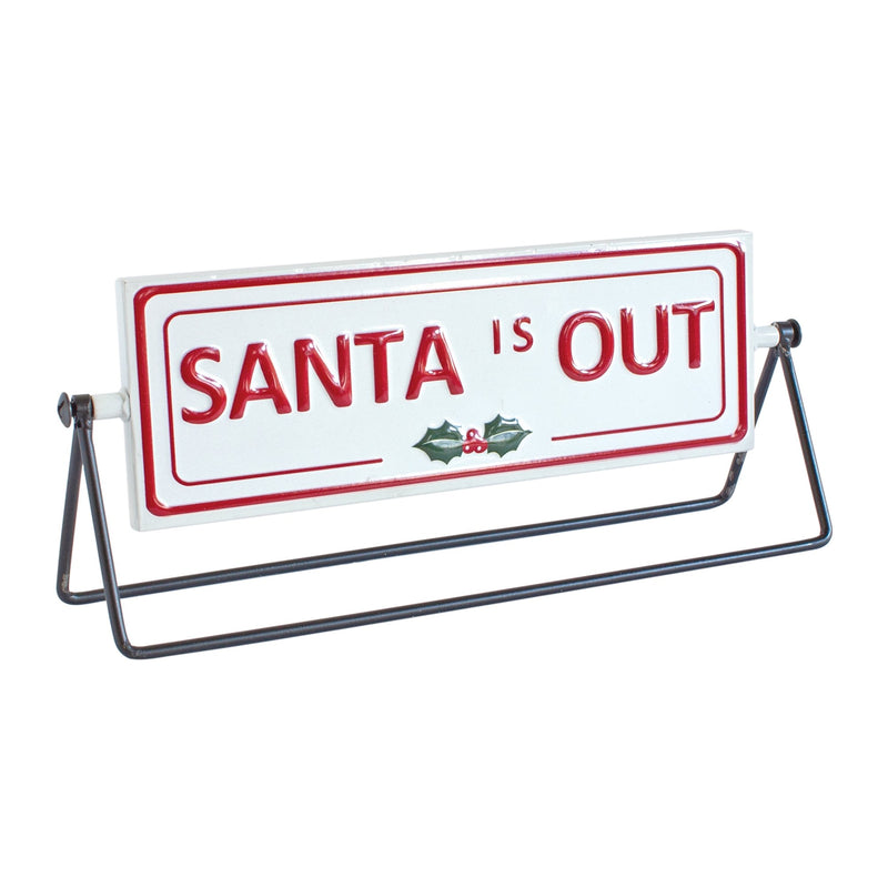 Melrose Reversible Christmas Sentiment Metal Table Sign (Set of 2)