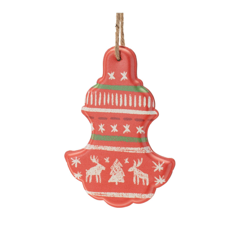 Melrose Metal Ornament with Nordic Pattern (Set of 4)