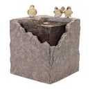 Melrose Bubbling Stone Fountain with Bird Accents 19"H