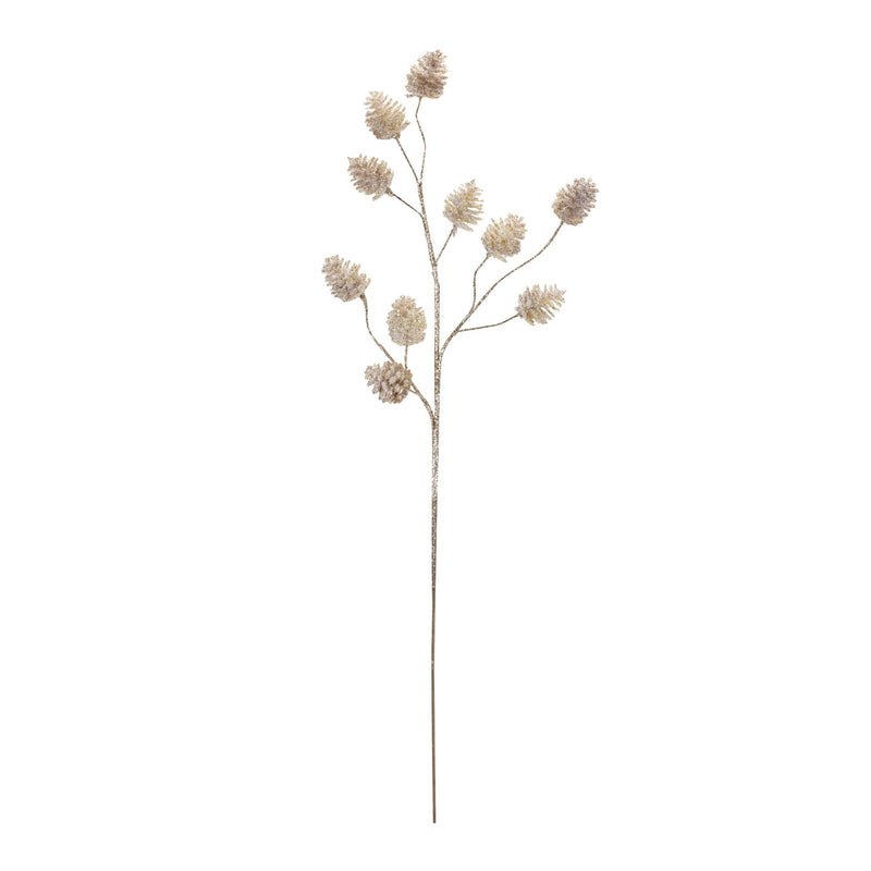 Melrose Champagne Pinecone Spray (Set of 6)
