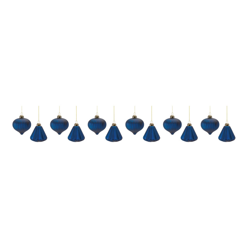 Melrose Ribbed Glass Ornament (Set of 12)
