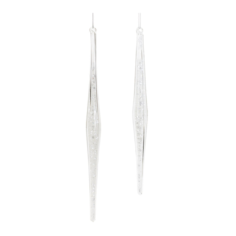 Melrose Clear Glass Icicle Drop Ornament (Set of 6)