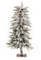 Melrose LED Flocked Alpine Pencil Tree with Metal Base 3'H