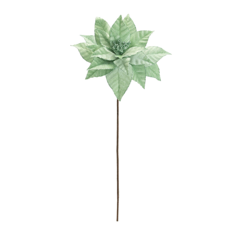 Melrose Glittered Poinsettia Flower Stem (Set of 6)