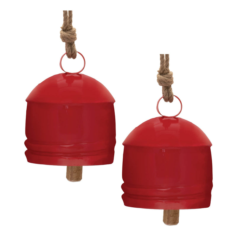 Melrose Rustic Metal Bell Ornament (Set of 2)