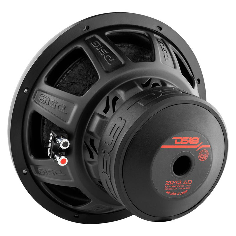 DS18 12" 750 Watts RMS Dual 4 Ohm Subwoofer – ZR12.4D