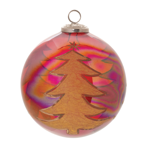 Melrose Tree Etched Ball Ornament (Set of 4)