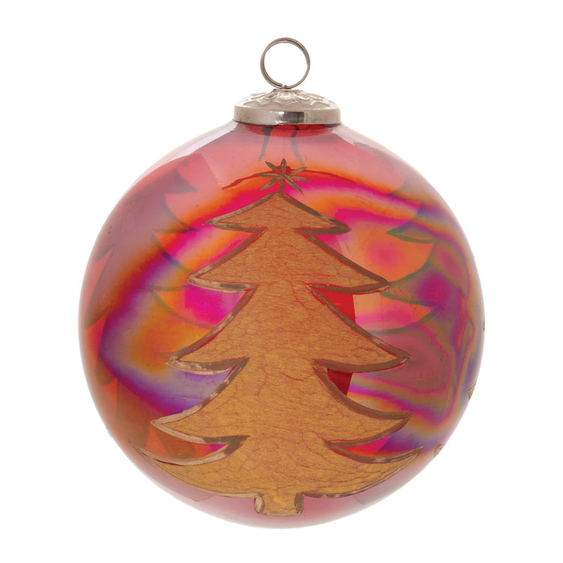 Melrose Tree Etched Ball Ornament (Set of 4)