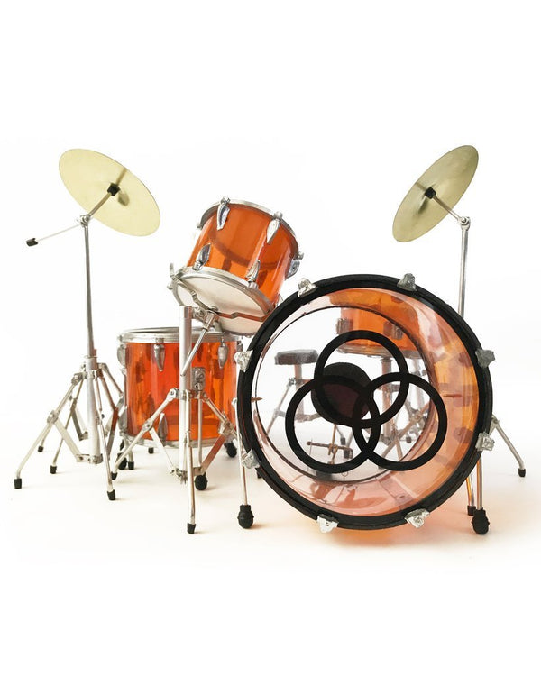 Axe Heaven Vistalite Transparent Amber Led Zeppelin Miniature Drum Set - New Open Box