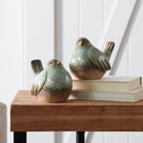 Melrose Ceramic Bird Figurines with Unglazed Accents (Set of 4) Multicolor