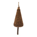 Melrose Wood Beaded Pine Tree Ornament (Set of 4)
