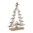 Melrose Metal Christmas Tree with Wood Base (Set of 2)