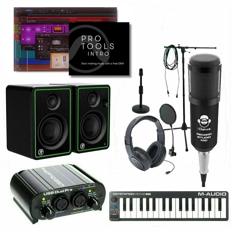 Home Recording Pro Tools Intro Bundle Package w/ Mini 32 Mackie Art - Used