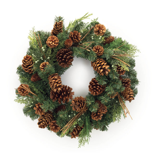 Melrose Mixed Pine and Pinecone Wreath 26"D