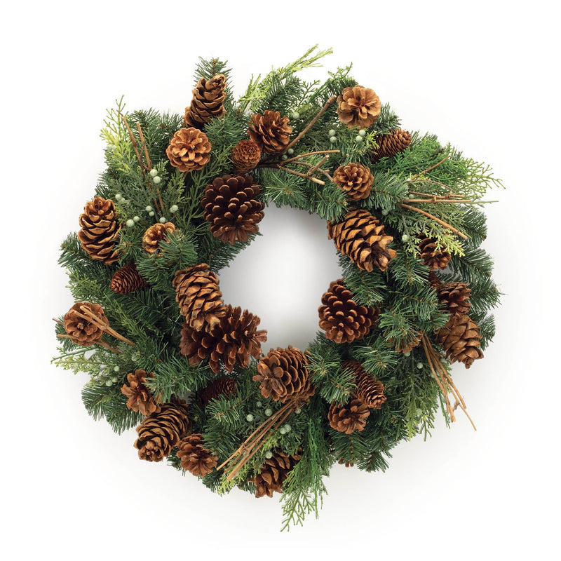 Melrose Mixed Pine and Pinecone Wreath 26"D